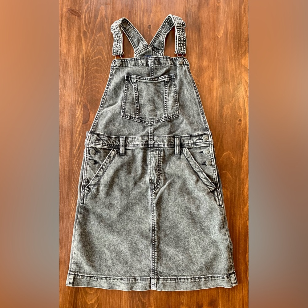 GAP Black Denim Overall Dress - Picture 1 of 5